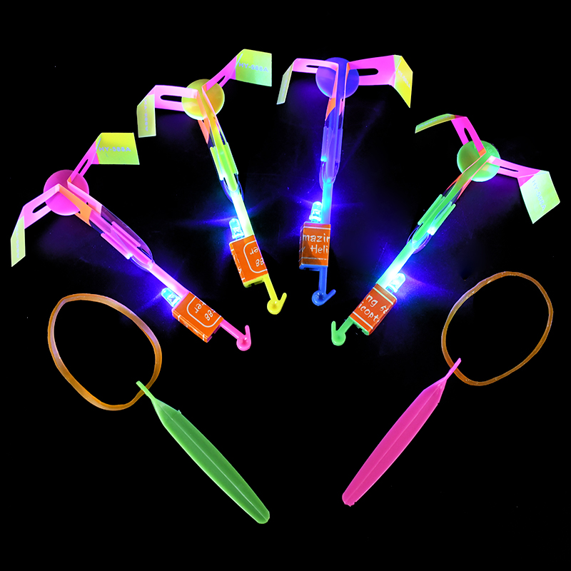 Outdoor Hunting Toys - 10pcs Slingshot LED Lumineux, Hélicoptère Élastique