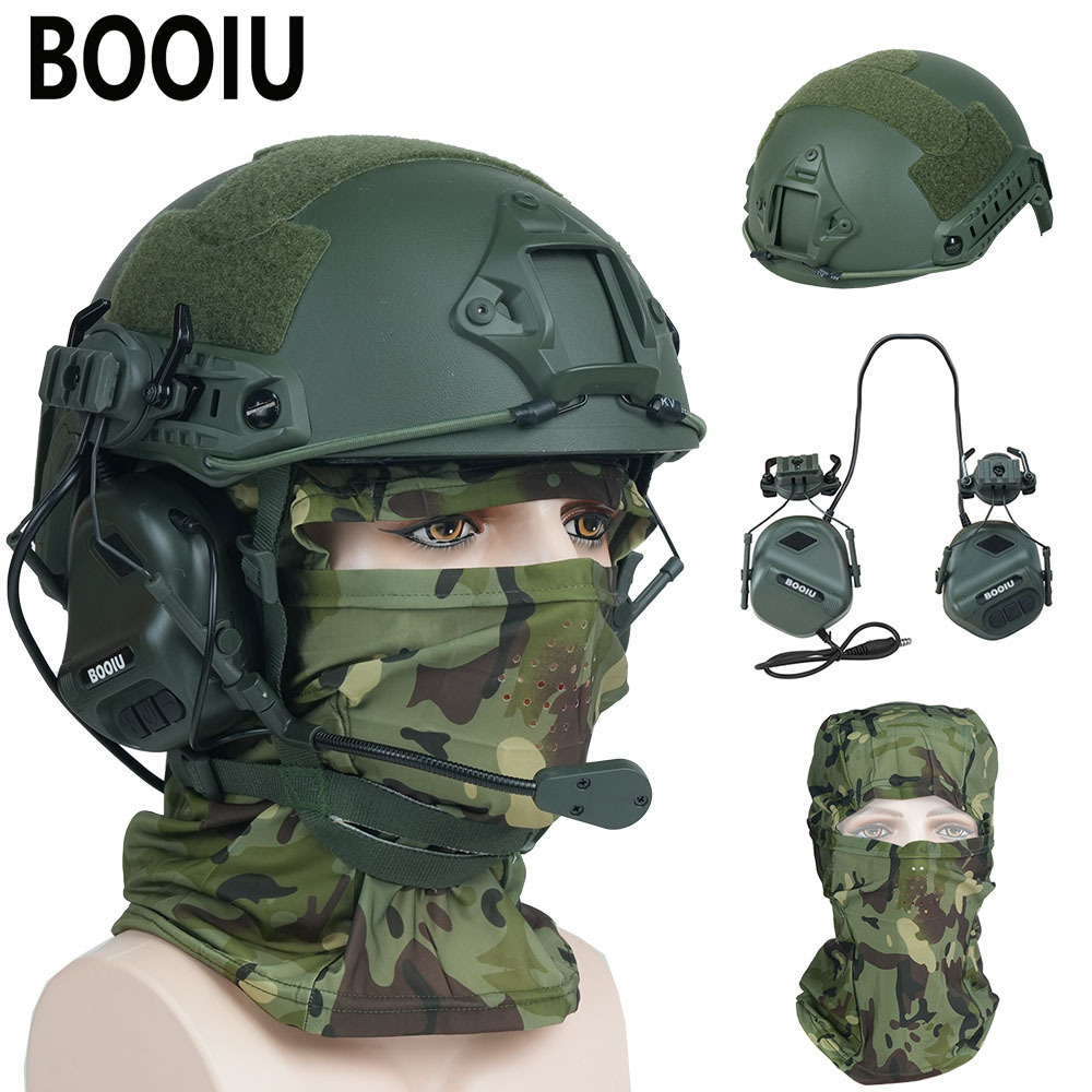 Outdoor Hunting Kit - Casque tactique BOOIU pour airsoft, réglable,