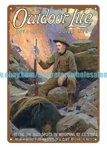 Outdoor Hunting Pictures - Panneau métallique décoratif 1919 Outdoor Life,